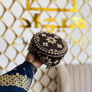 Kandhari Hat with Cream Star and Square Motif
